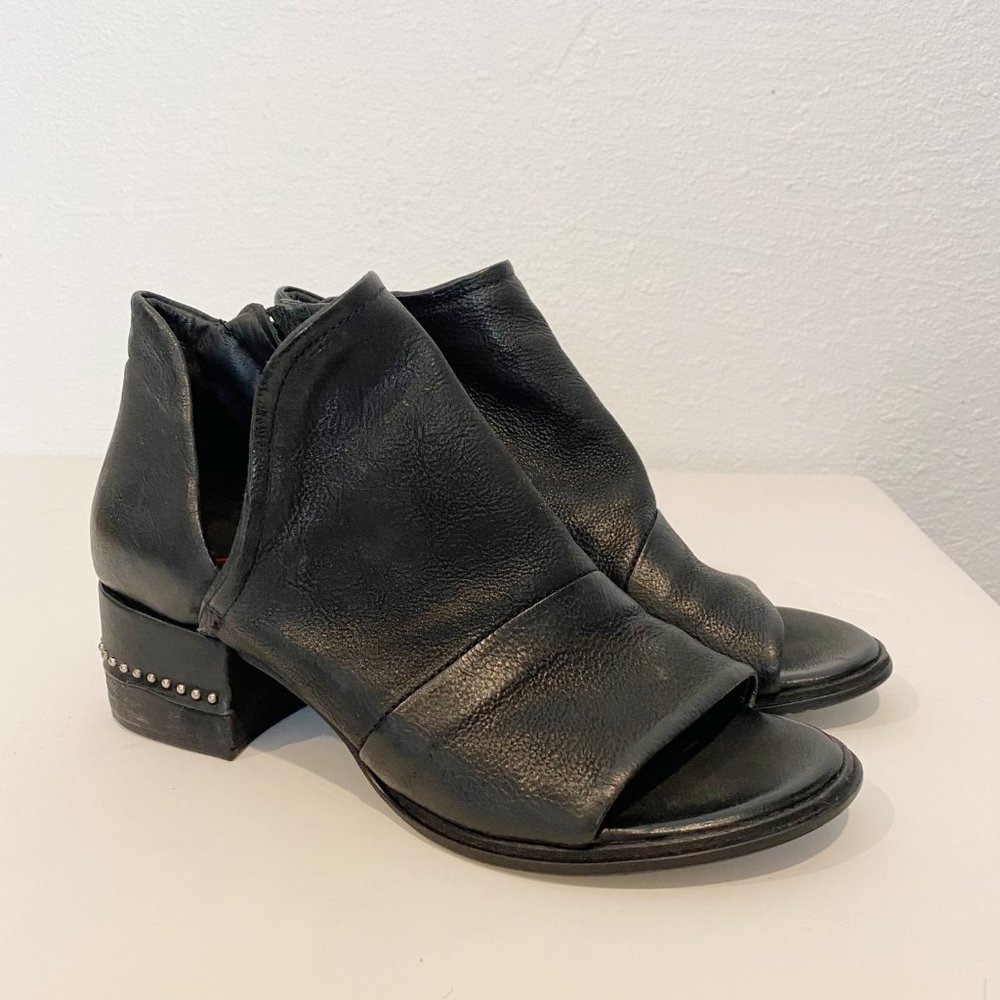 FINAL SALE: A.S.98 Leather black Miles Peep Toe Bootie New - Picture 6 of 14